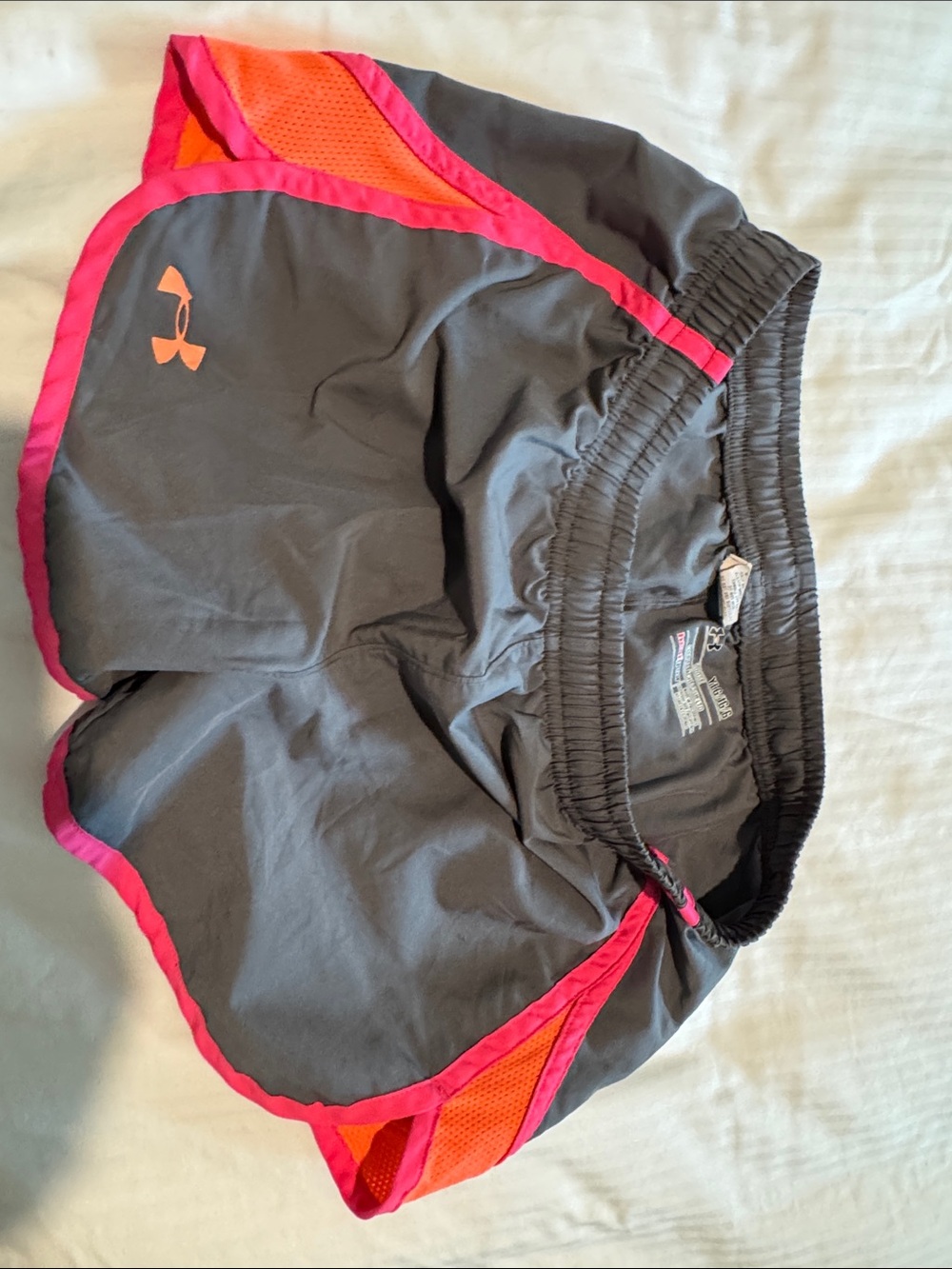 Under Armour Gray Shorts with Pink and Orange Accents